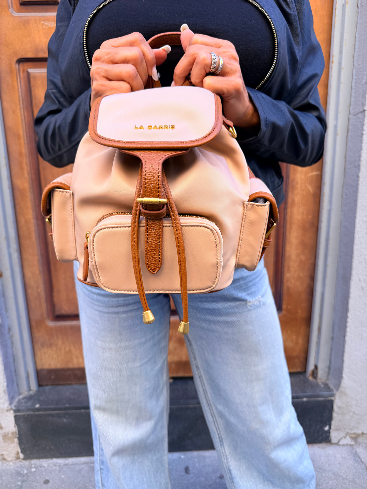 La carrie zainetto piccolo nilon beige