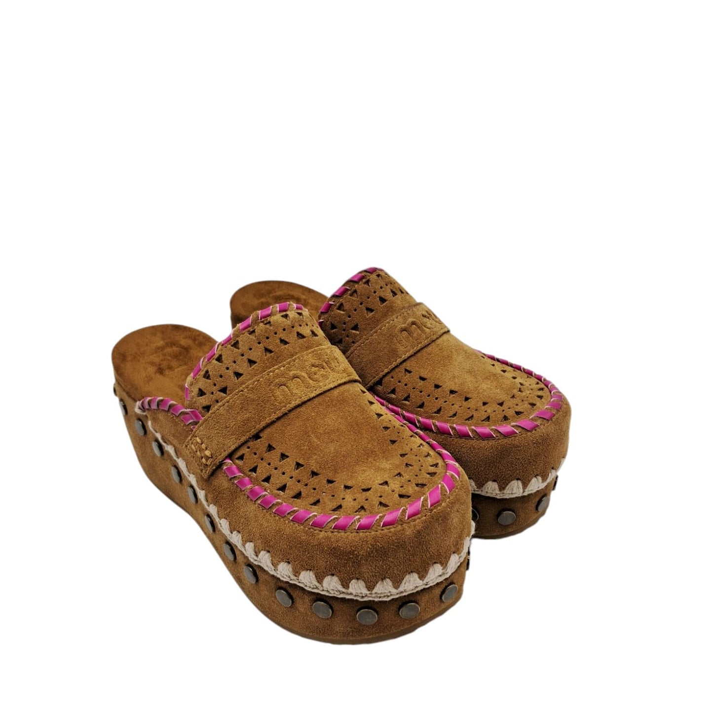 Mou Clog leather overstitch