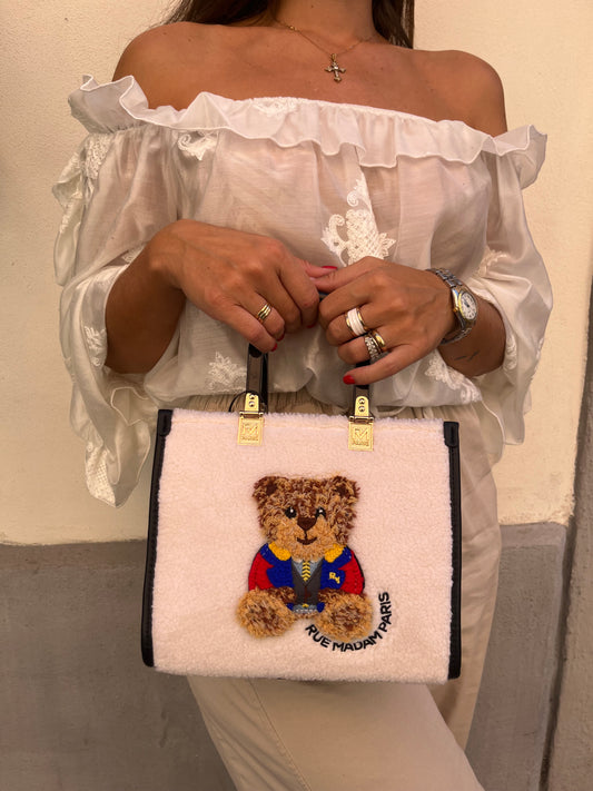 Rue Madam Paris mini tote bianca