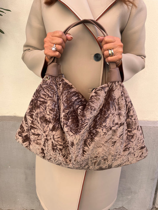 La carrie velvet shopper