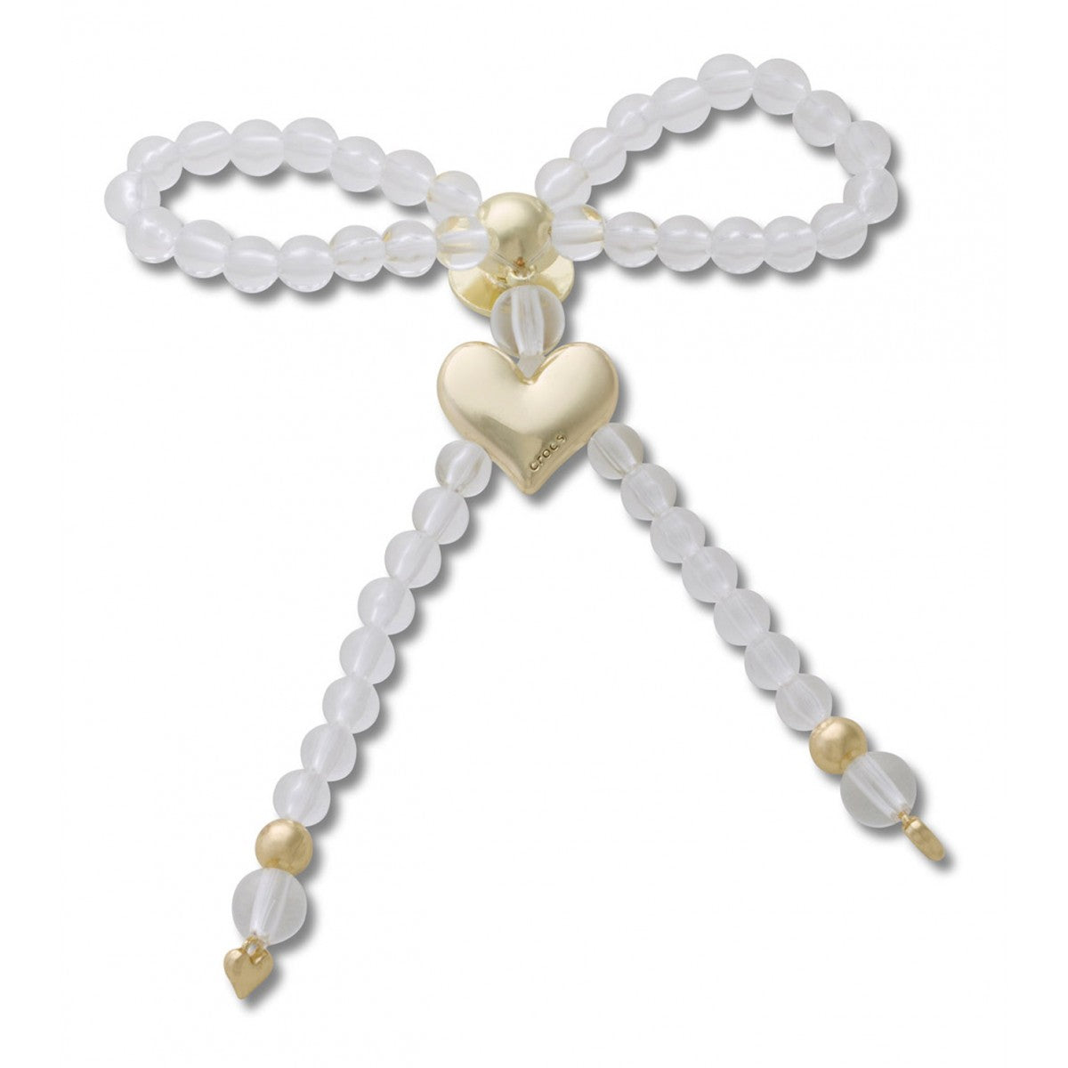 Crocs Beaded Bow with Gold Heart