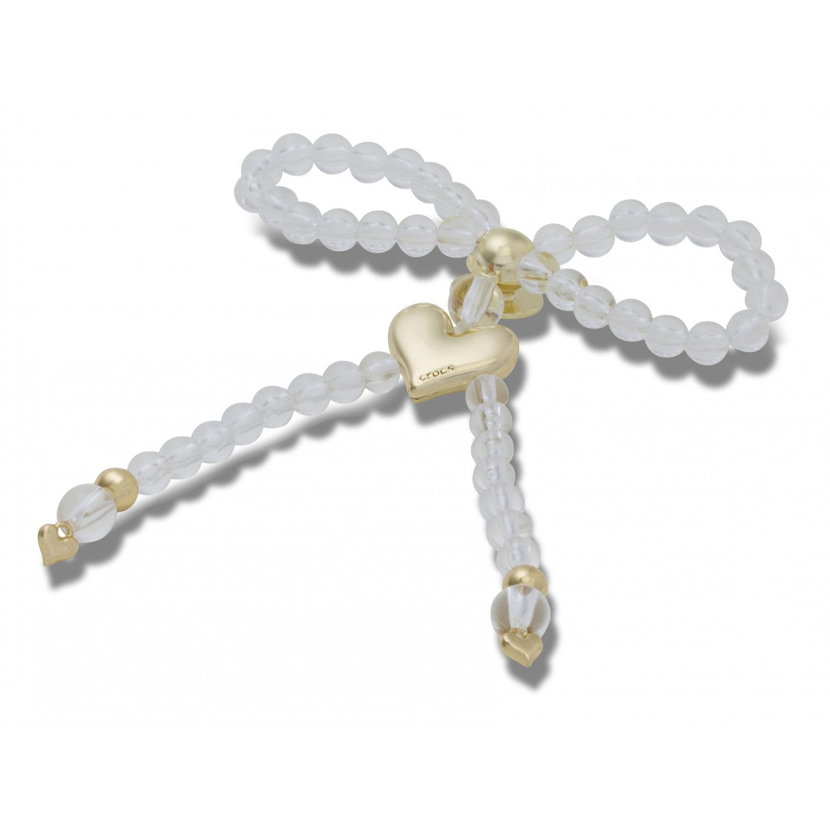 Crocs Beaded Bow with Gold Heart