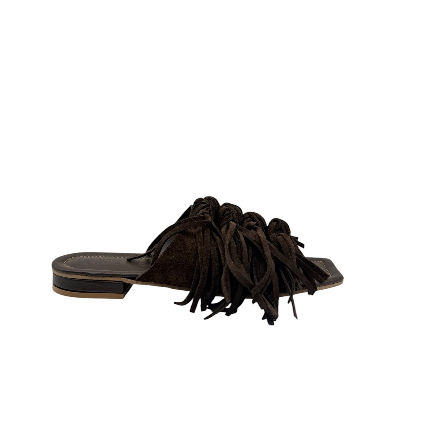 Sandalo frange marrone