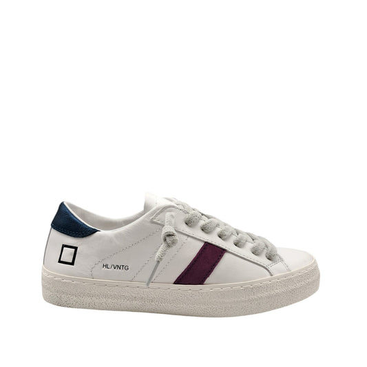 D.A.T.E HILL LOW VINTAGE CALF WHITE-PETROL