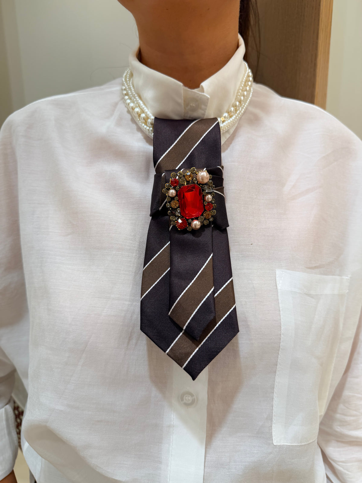 Gabriella Gucci cravatta marrone