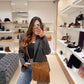 La carrie bag frange marrone