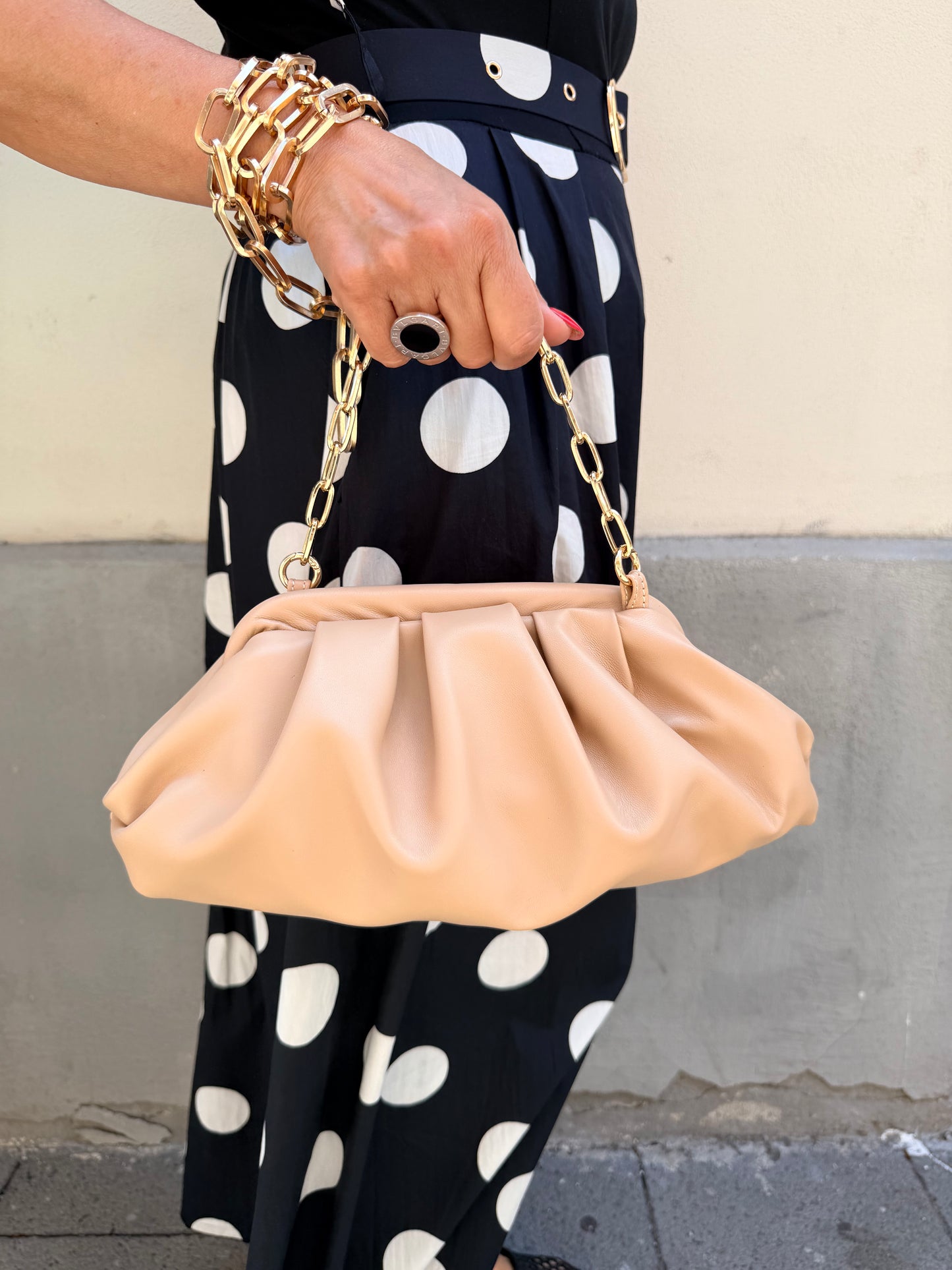 Clutch pelle nude