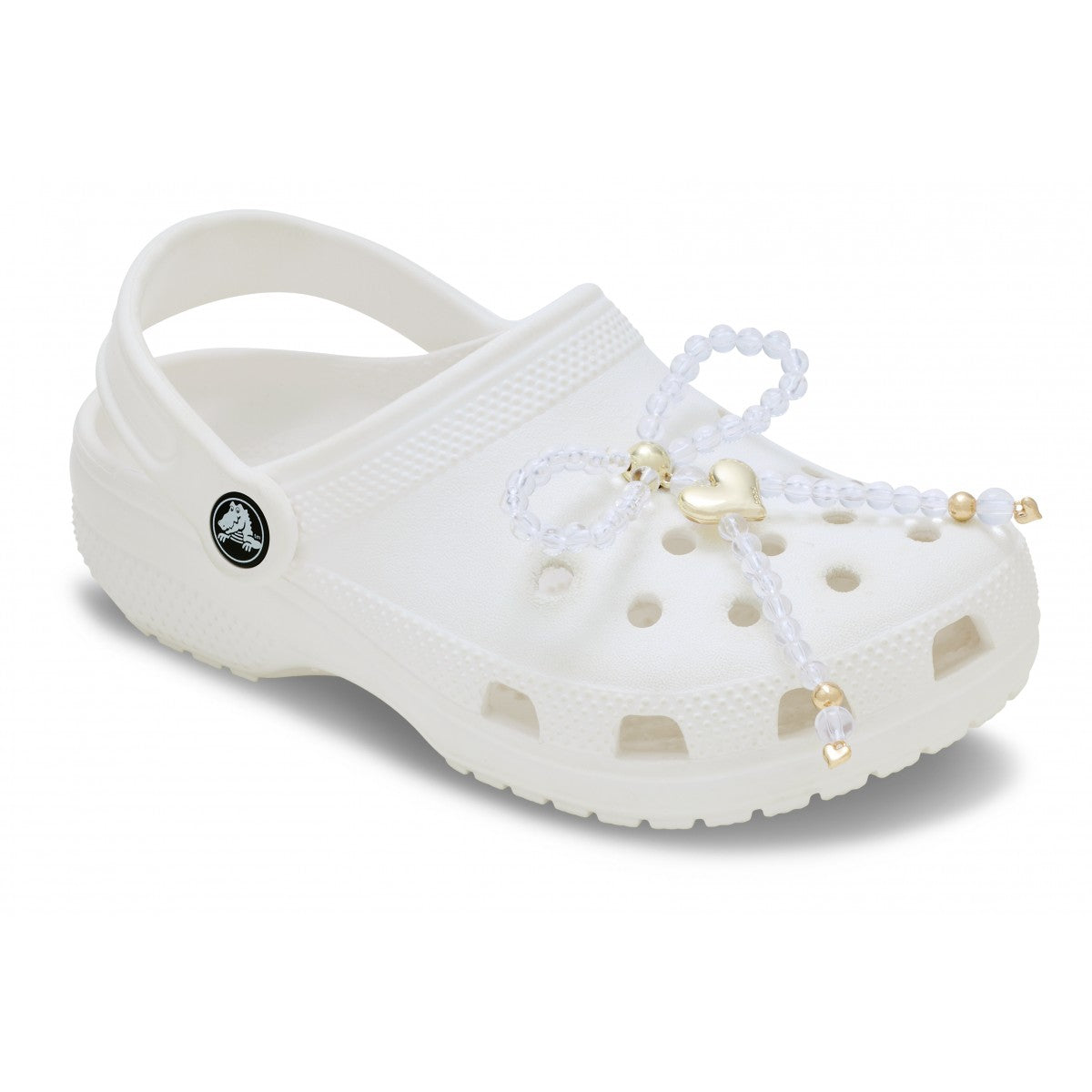 Crocs Beaded Bow with Gold Heart