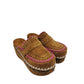 Mou Clog leather overstitch