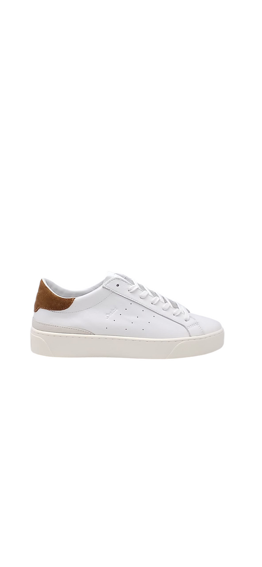 D.A.T.E. Sonica Calf White-Cuoio